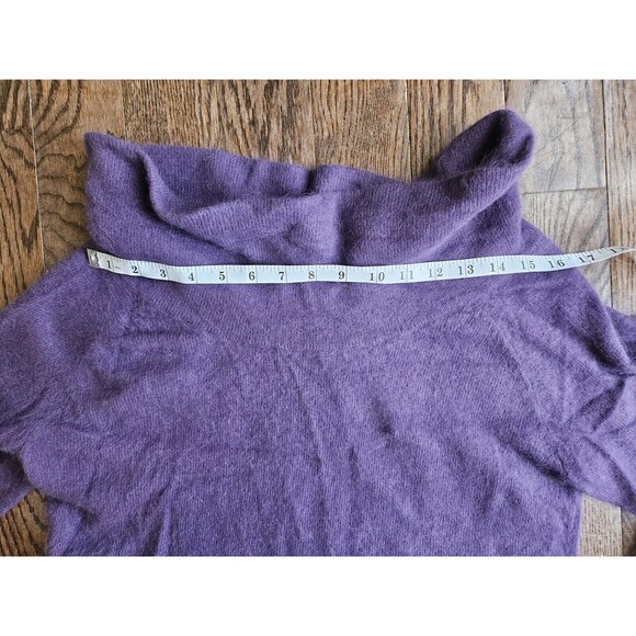 Vtg Hillard & Hanson L Purple Angora Blend Knit Sweater Cowl Neck 90S Y2K NWT - Picture 7 of 10